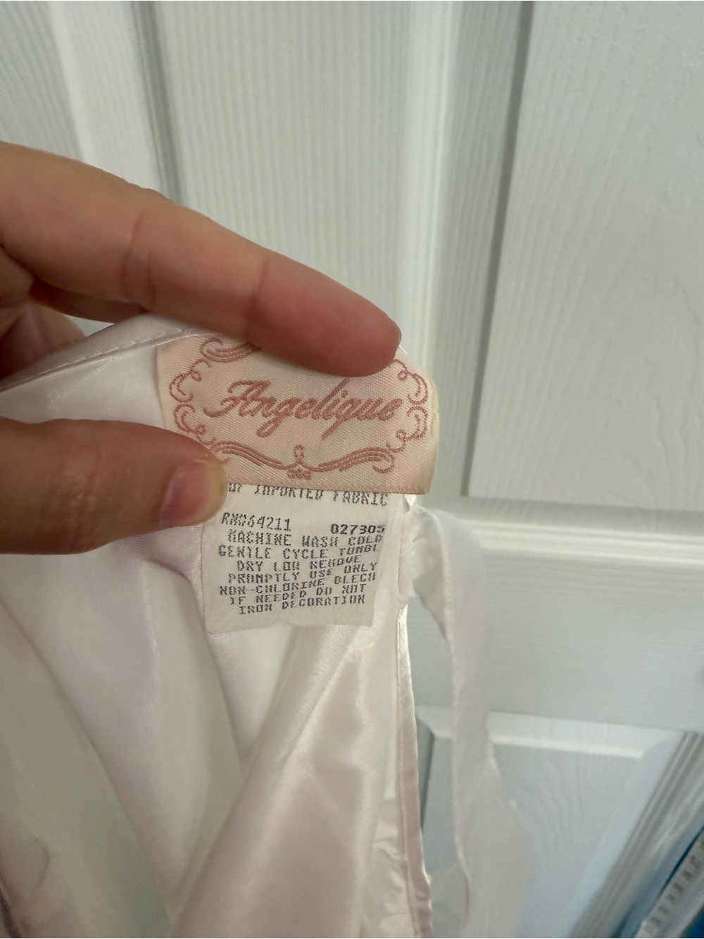 Angelique White Satin Lace Slip Dress Medium 90s Bridal Lingerie Y2K Bias VTG - Picture 6 of 7